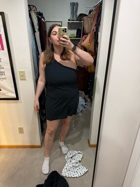 Abercrombie One-Shoulder Black Women's exercise Dress